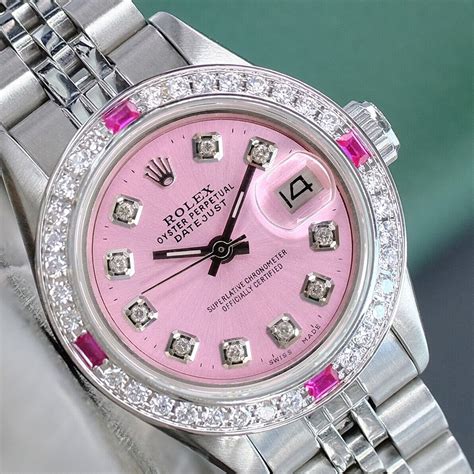 silver rolex with pink face|Rolex datejust pink face.